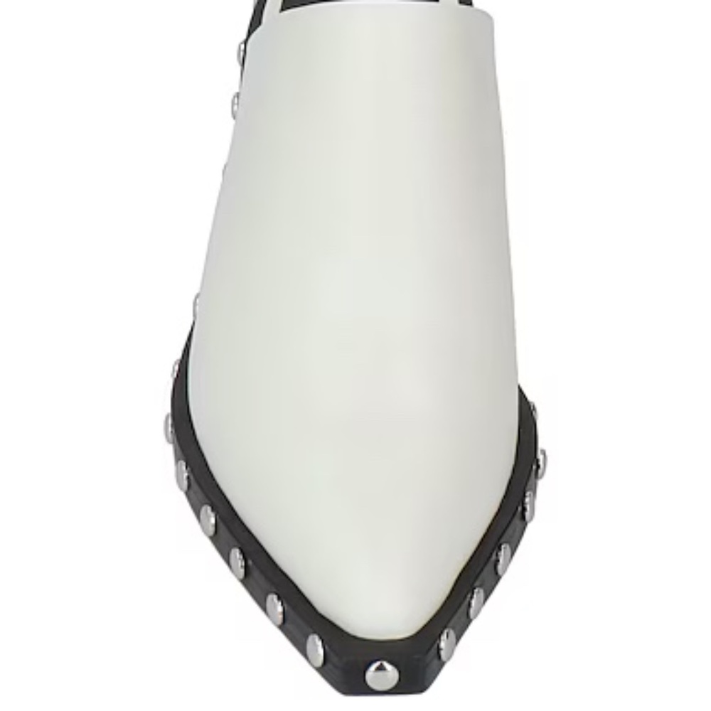 Rag and Bone White Leather Mules with Silver Studs US Size 7.5 NWT